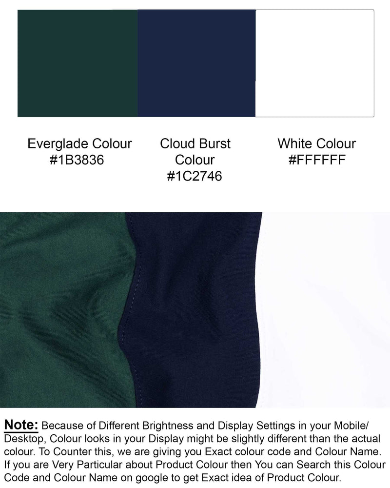 Everglade Green and Cloud Burst Blue Color block Super Soft SWEATSHIRT TS537-S, TS537-M, TS537-L, TS537-XL, TS537-XXL