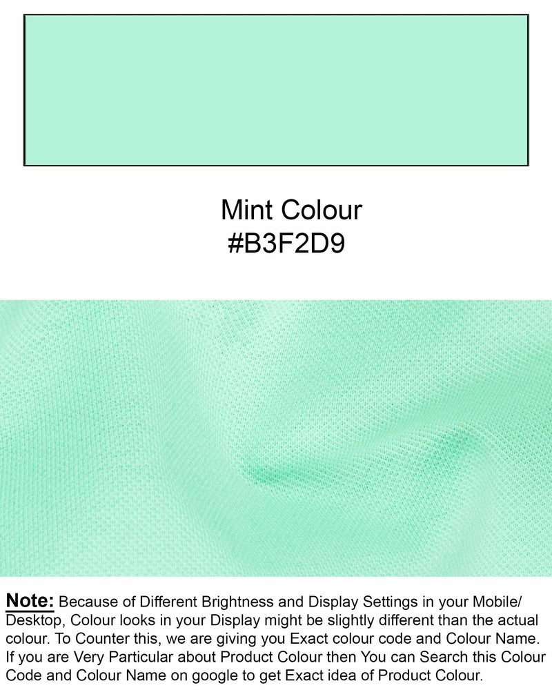 Mint Green Super Soft Organic Pique Polo T-Shirt TS540-S, TS540-M, TS540-L, TS540-XL, TS540-XXL