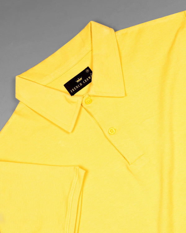 Marigold Yellow Pique Premium Cotton Polo