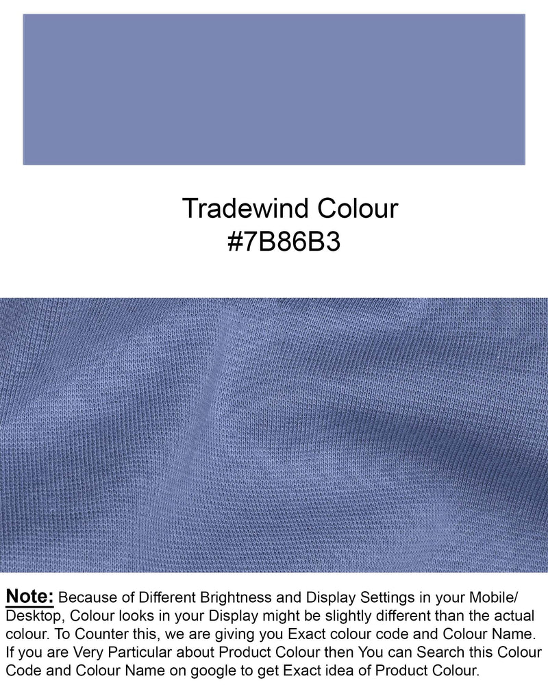 Tradewind Blue Pique Premium Cotton Polo