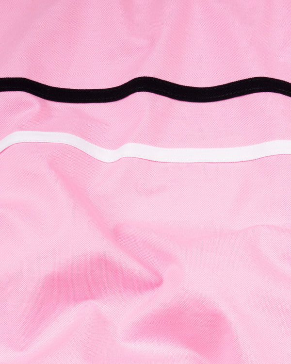Cupid Pink Striped Super Soft Organic Pique Polo