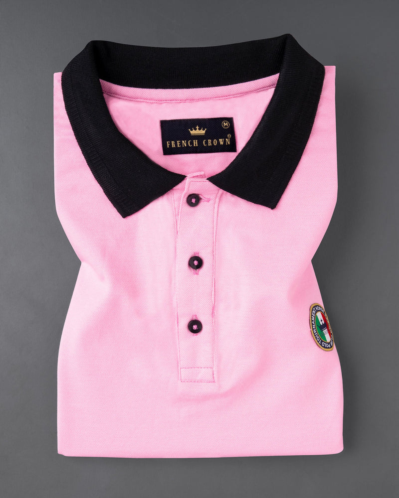 Cupid Pink Striped Super Soft Organic Pique Polo