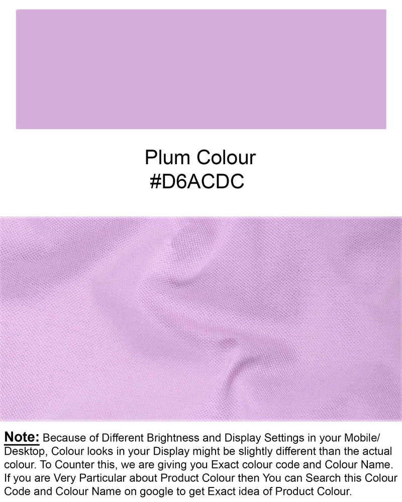 Plum Lilac Full Sleeves Premium Cotton Pique Polo TS568-S, TS568-M, TS568-L, TS568-XL, TS568-XXL, TS568-3XL, TS568-4XL
