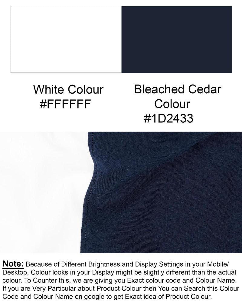Bright White with Bleached Cedar Blue and Red Colour Block Hoodie Sweatshirt TS582-S, TS582-M, TS582-L, TS582-XL, TS582-XXL, TS582-3XL, TS582-4XL