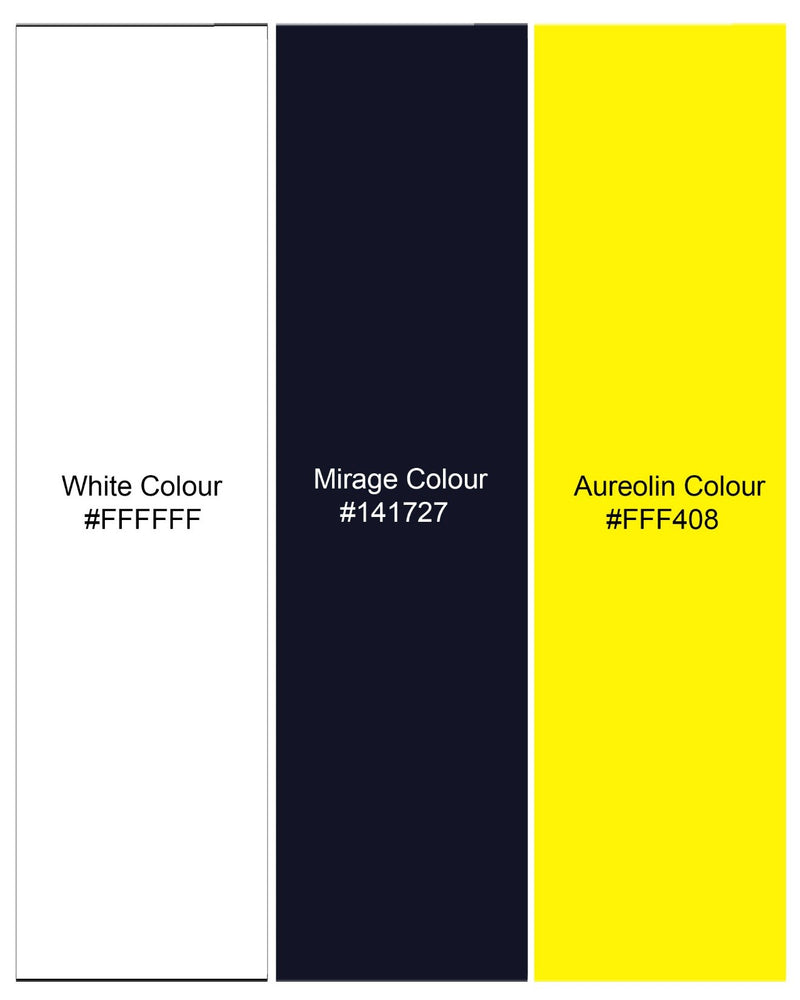 Bright White with Mirage Navy Blue and Aureolin Yellow Colour Block Sweatshirt TS589-S, TS589-M, TS589-L, TS589-XL, TS589-XXL, TS589-3XL, TS589-4XL