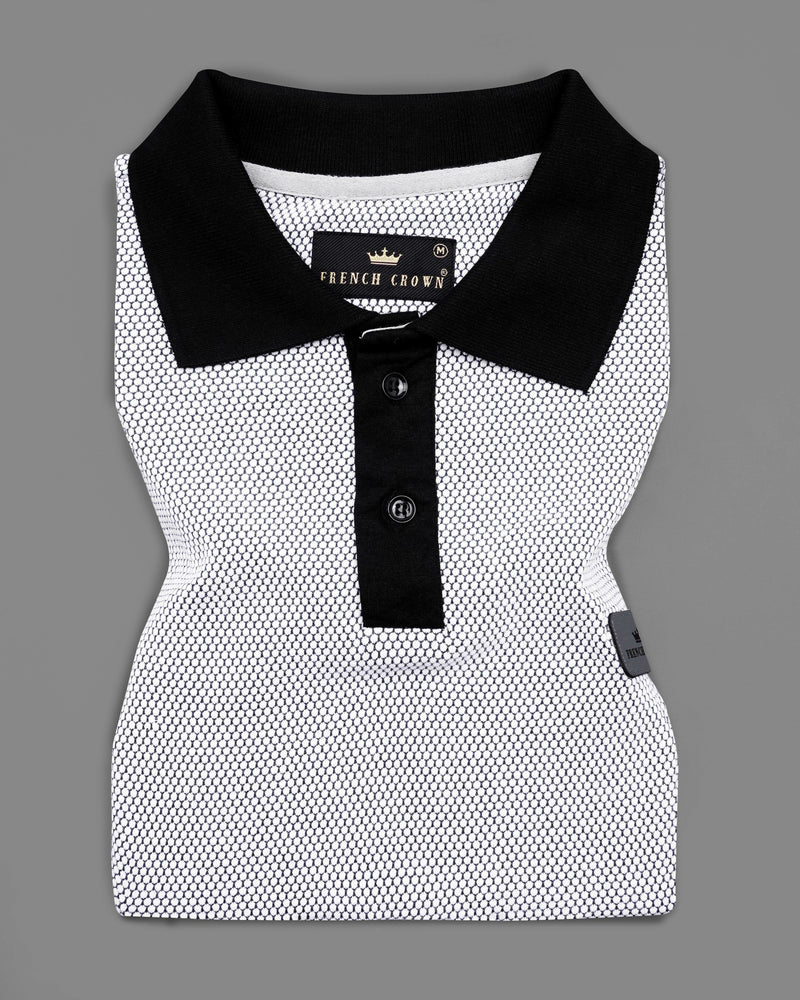 Jade Black and White Super Soft Organic Pique Polo TS605-S, TS605-M, TS605-L, TS605-XL, TS605-XXL, TS605-3XL, TS605-4XL