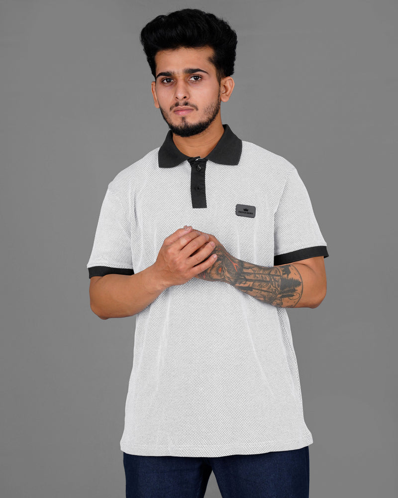 Jade Black and White Super Soft Organic Pique Polo TS605-S, TS605-M, TS605-L, TS605-XL, TS605-XXL, TS605-3XL, TS605-4XL