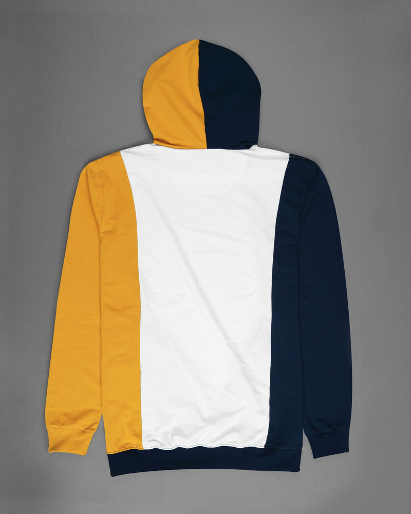 Tangaroa Blue, Yellow and White Block Pattern Super Soft Premium Cotton Hoodie Sweatshirt TS608-S, TS608-M, TS608-L, TS608-XL, TS608-XXL, TS608-3XL, TS608-4XL