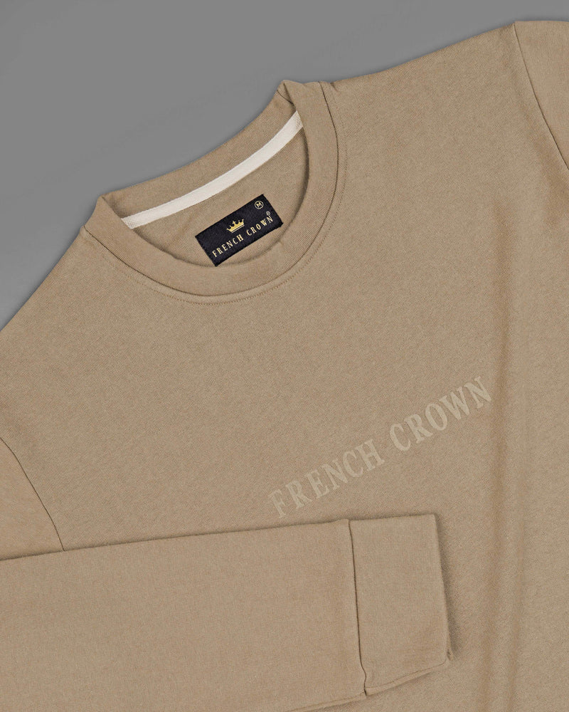 Shadow Brown Premium Cotton Sweatshirt with Shorts Combo