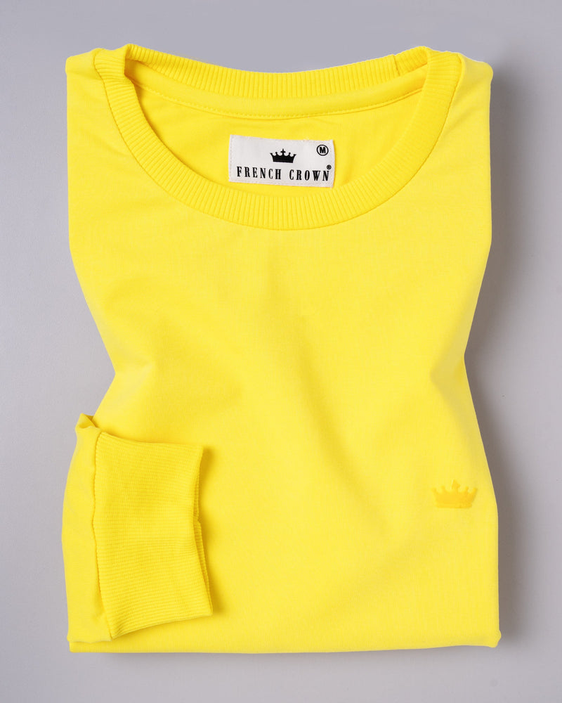 Lemon Yellow Super Soft Premium Cotton Full Sleeve Sweatshirt