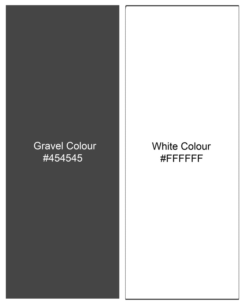 Bright White and Gravel Gray Striped Super Soft Organic Cotton Pique Polo TS620-B, TS620-M, TS620-R, TS620-XL, TS620-XXL, TS620-3XL, TS620-4XL