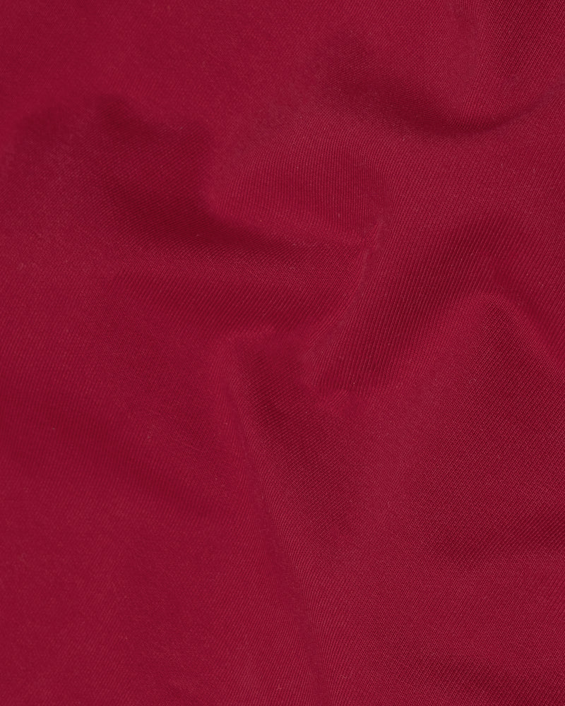 Claret Red Block Pattern Full Sleeve Super Soft Polo SweatshirtTS635-C, TS635-M, TS635-A, TS635-XL, TS635-XXL, TS635-3XL, TS635-4XL