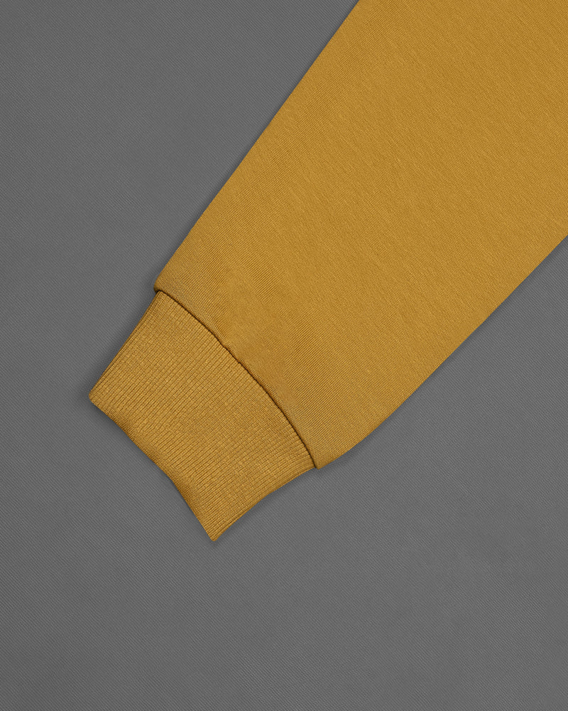 Mandalay Yellow Zipper Closure Full Sleeve Premium Cotton Heavyweight Polo Sweatshirt TS677-S, TS677-M, TS677-L, TS677-XL, TS677-XXL