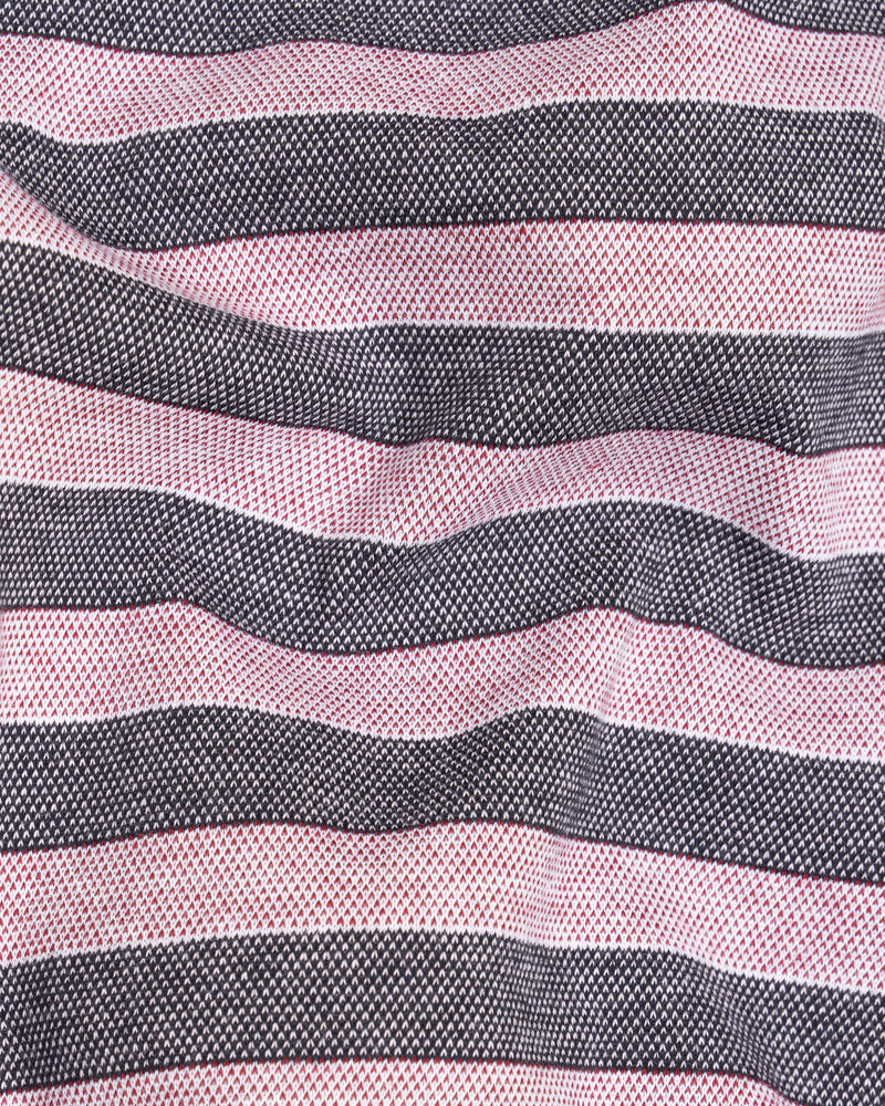 Thistle Pink with Scarpa Gray Striped Pique Polo TS767-S, TS767-M, TS767-L, TS767-XL, TS767-XXL