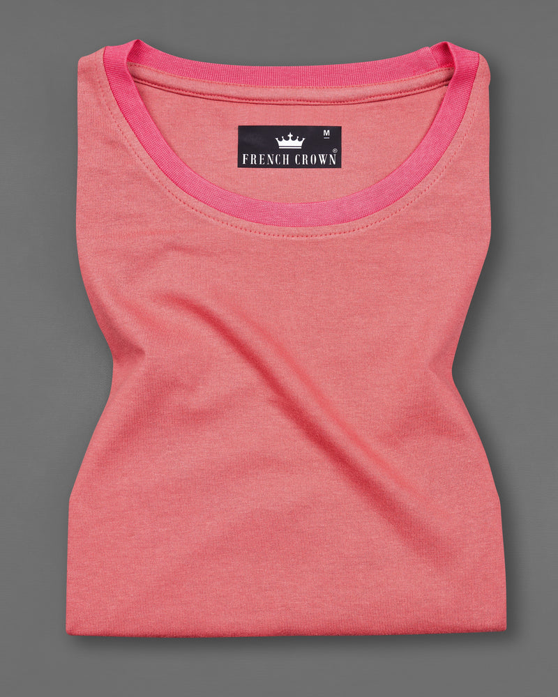 Carmine Pink Super Soft Premium Cotton Round Neck T-Shirt TS777-S, TS777-M, TS777-L, TS777-XL, TS777-XXL