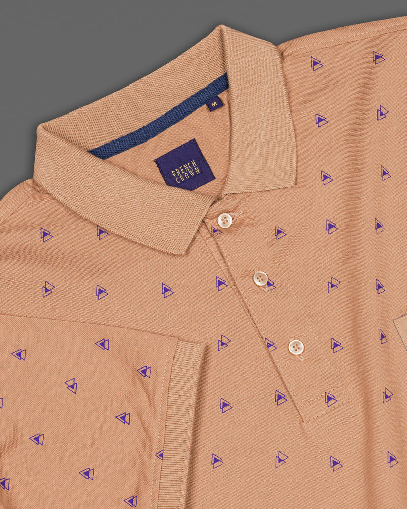 Whiskey Brown with Meteorite Purple Organic Cotton Pique Polo