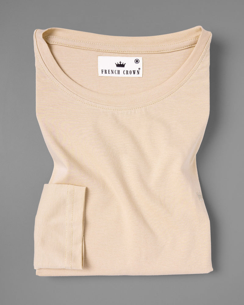 Beige Full-Sleeve Super soft Premium Cotton T-shirt TS082-S, TS082-M, TS082-XXL, TS082-L, TS082-XL, TS082-3XL, TS082-4XL