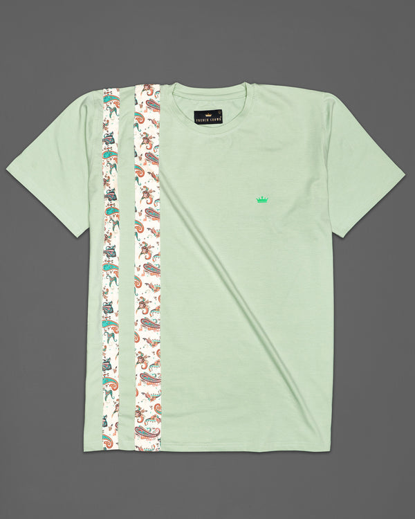 Frostee Green with Patch Work Premium Organic Cotton Designer T-shirt