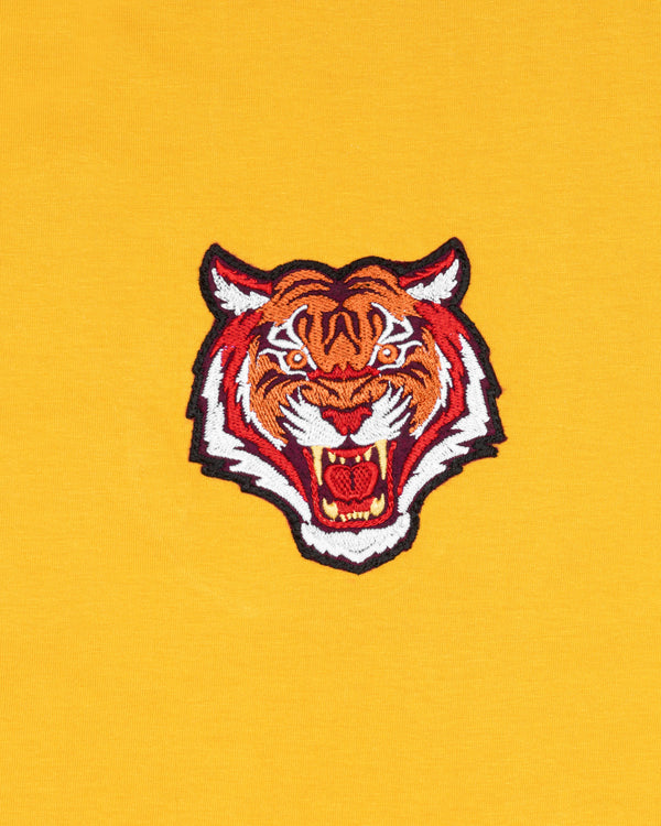 Sandstorm Yellow Tiger Embroidered Organic Cotton T-shirt