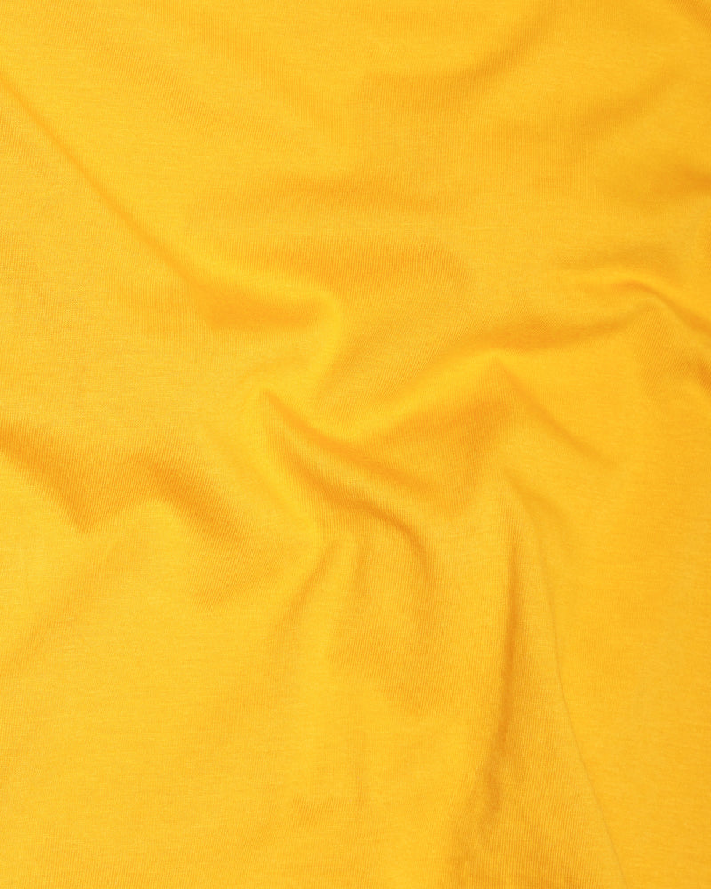 Sandstorm Yellow Tiger Embroidered Organic Cotton T-shirt