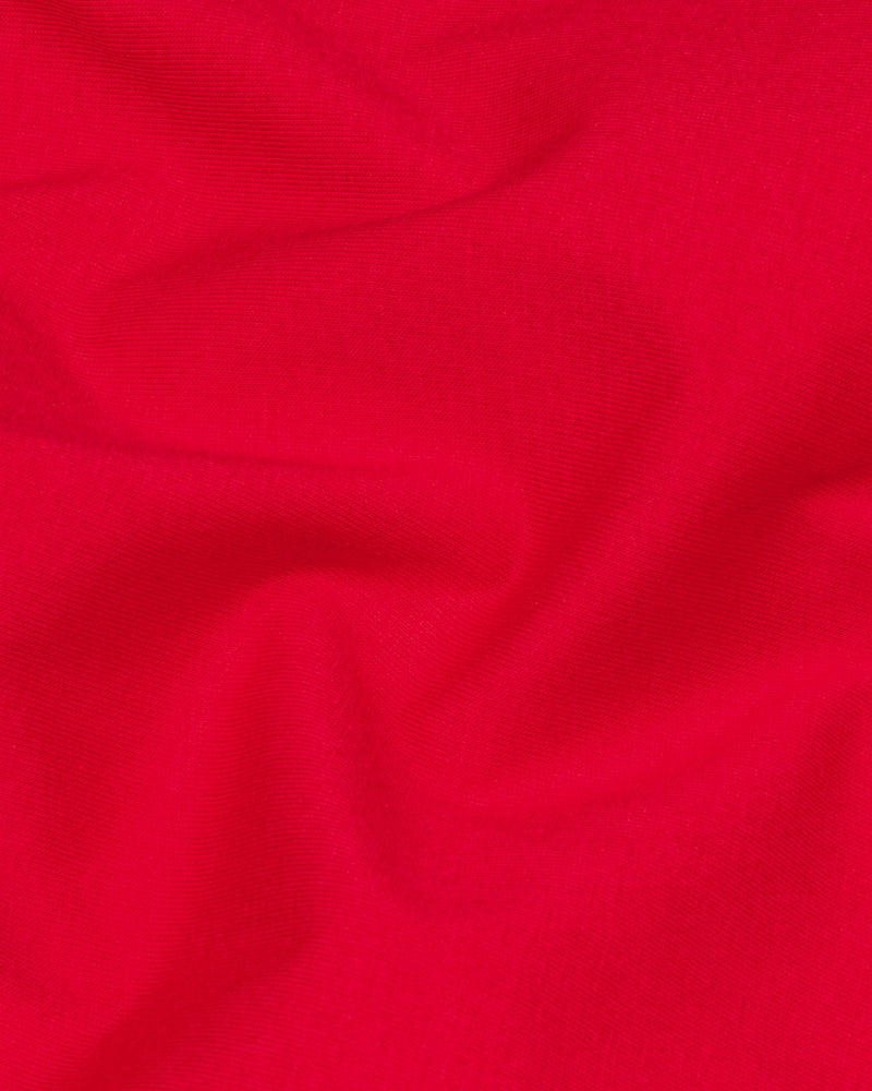 Crimson Red Hand-Painted Organic Cotton T-Shirt