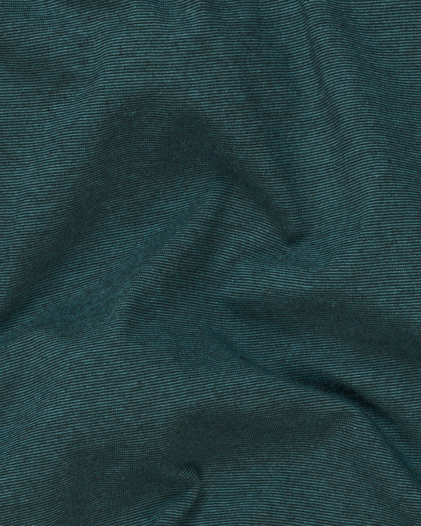 Peacock Green Pinstriped Full-Sleeve Lightweight Premium Cotton T-shirt TS136-S, TS136-M, TS136-L, TS136-XL, TS136-XXL