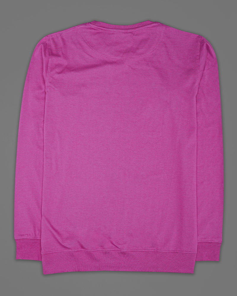 Bashful Pink Rubber Printed Super Soft Organic Cotton Sweatshirt