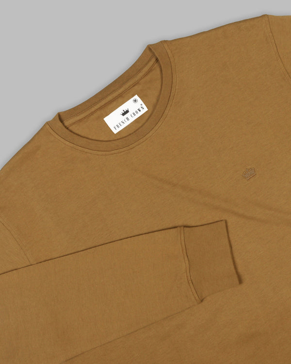 Peanut Brown Super Soft Premium Cotton Full Sleeve Organic Cotton Brushed Sweatshirt TS168-L, TS168-XL, TS168-XXL, TS168-M, TS168-S