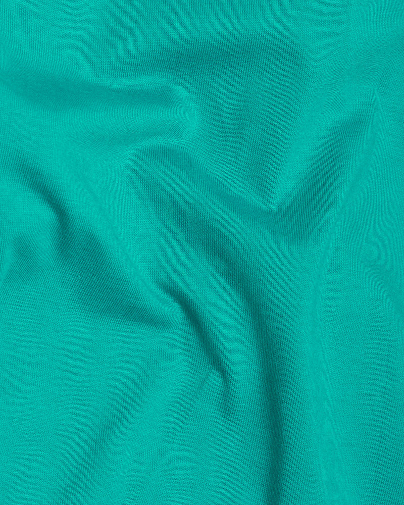 Persian Aqua Green Rubber Printed Super Soft Organic Cotton Sweatshirt