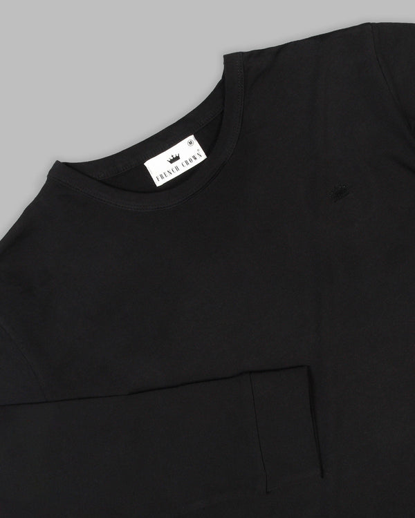 Jade Black Super Soft Premium Cotton Full Sleeve Organic Cotton Brushed Sweatshirt TS199-M, TS199-L, TS199-XL, TS199-S, TS199-XXL