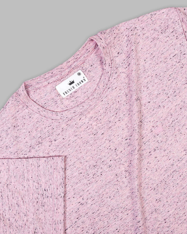 Flare Pink with Black Slubbed Super Soft Premium Cotton T-shirt TS257-S, TS257-M, TS257-L, TS257-XL, TS257-XXL