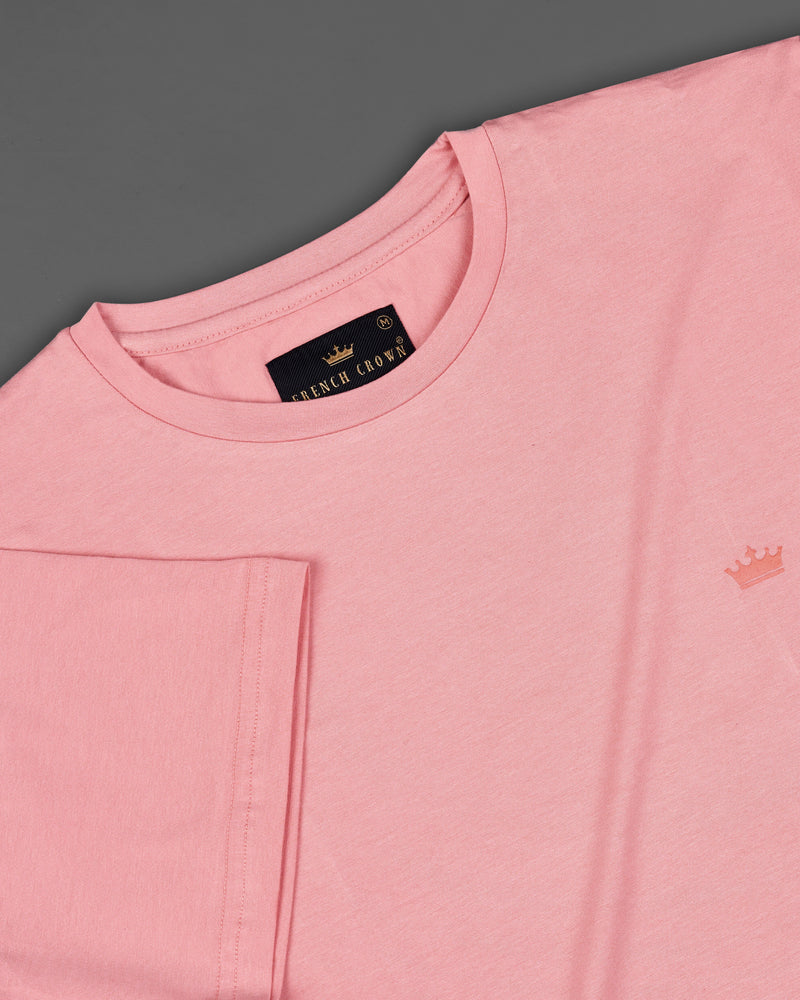 Chantilly Pink with Unique Patch Work And Patch Pocket Premium Organic Cotton Designer T-shirt