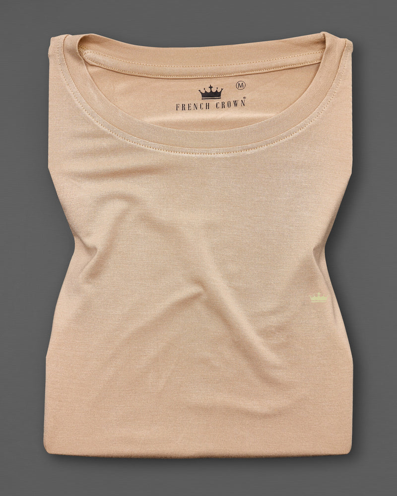 Cashmere Brown With Patch Pocket Premium Cotton Designer T-shirt