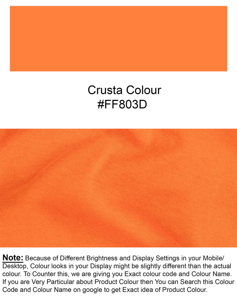 Crusta Orange Super Soft heavyweight premium cotton winter T-shirt TS416-S, TS416-M, TS416-L, TS416-XL, TS416-XXL, TS416-3XL, TS416-4XL