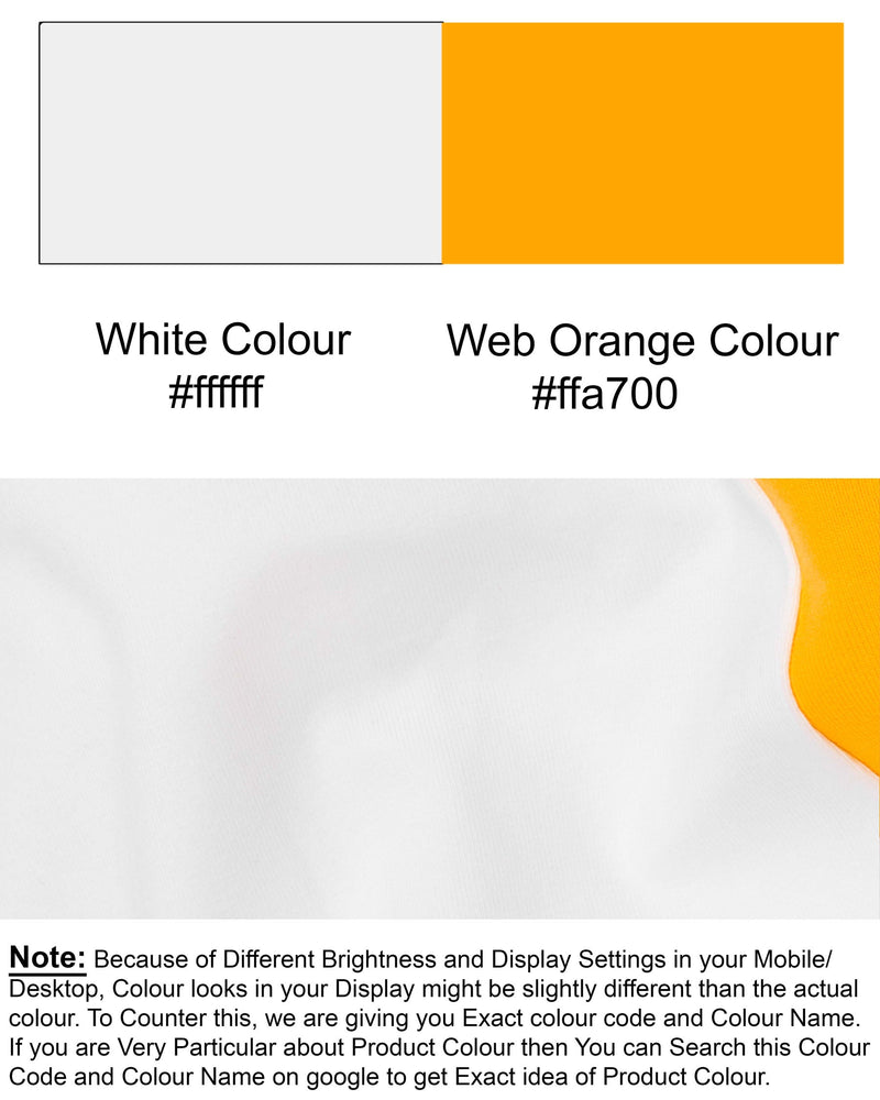 Bright White and Web Orange Super Soft Premium Cotton T-Shirt TS421-S, TS421-M, TS421-L, TS421-XL, TS421-XXL, TS421-3XL, TS421-4XL