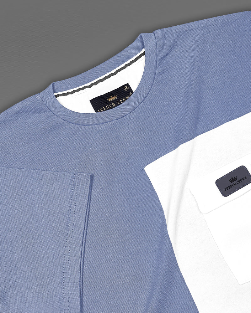 Ship Blue and White Super Soft Premium Cotton Organic Cotton Jersey T-Shirt TS706-S, TS706-M, TS706-L, TS706-XL, TS706-XXL