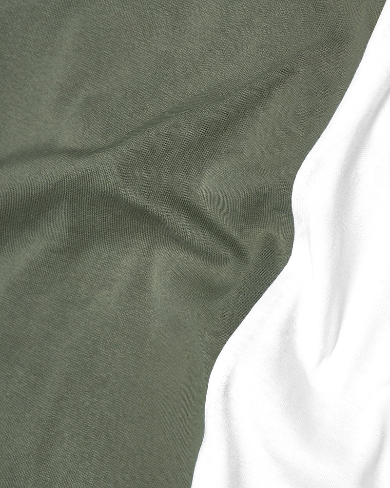 Finch Green and White Super Soft Premium Cotton Organic Cotton Jersey T-Shirt TS709-S, TS709-M, TS709-L, TS709-XL, TS709-XXL