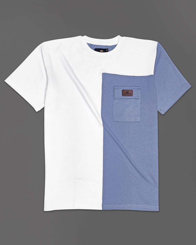 Bright White and Ship Cove Blue Super Soft Premium Cotton Organic Cotton Jersey T-Shirt TS711-S, TS711-M, TS711-L, TS711-XL, TS711-XXL