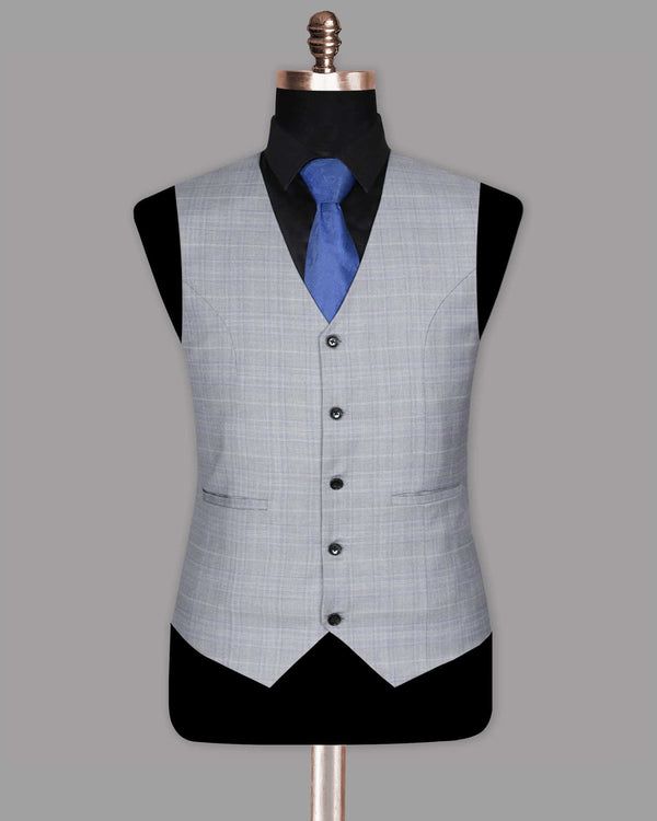Aluminum Grey with Subtle Purple Checked Waistcoat V1002-52, V1002-60, V1002-36, V1002-40, V1002-42, V1002-54, V1002-56, V1002-58, V1002-38, V1002-44, V1002-46, V1002-48, V1002-50