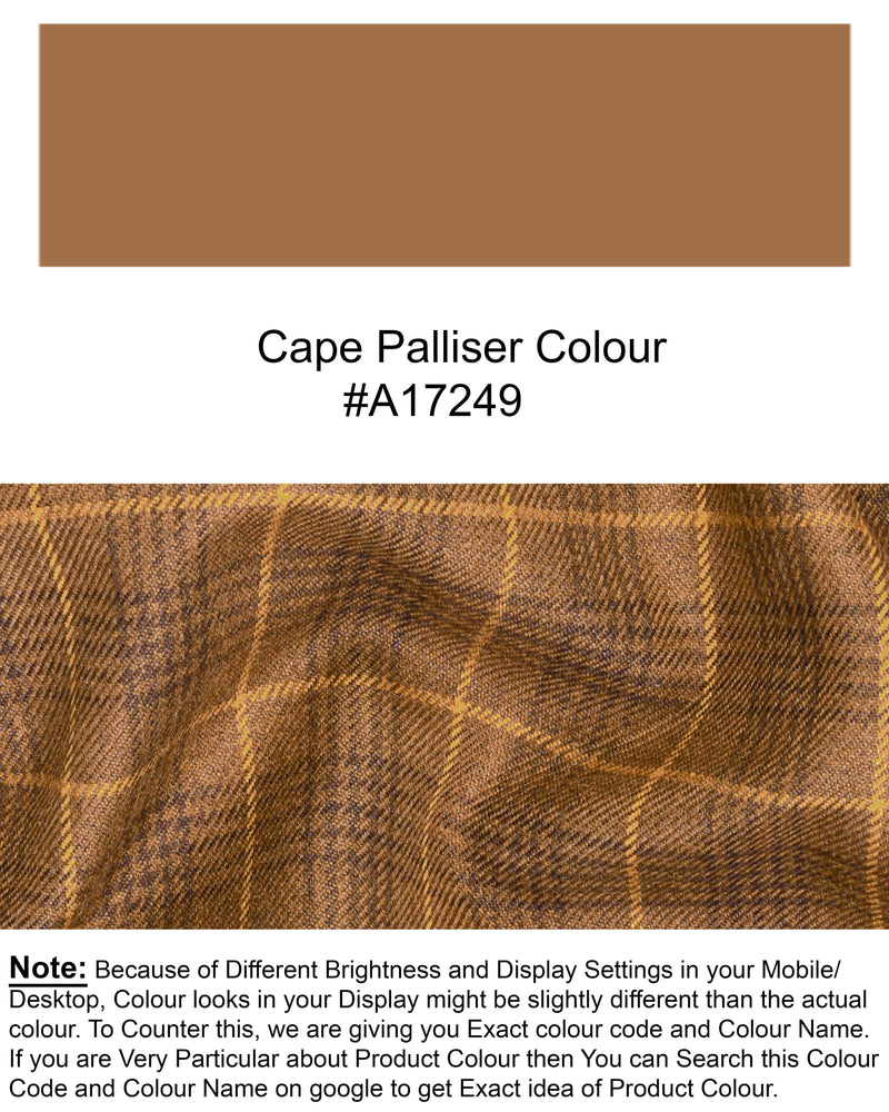 Cape Palliser Brown Subtle Checked Waistcoat