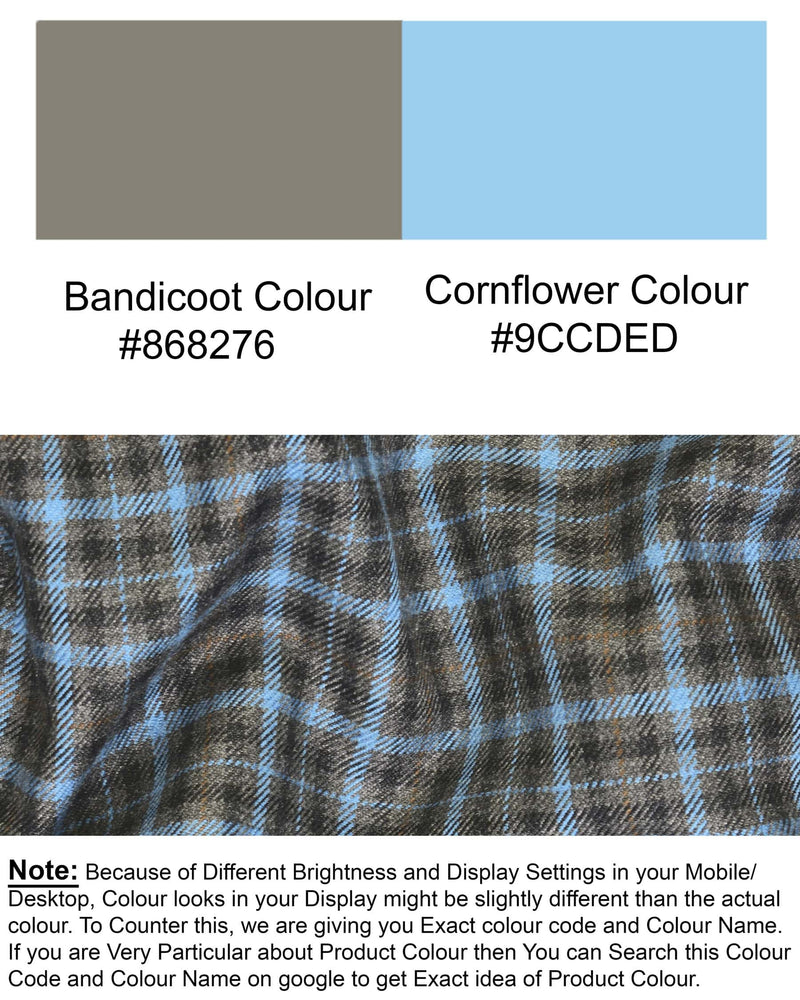 Bandicoot Gray micro Checked Waistcoat
