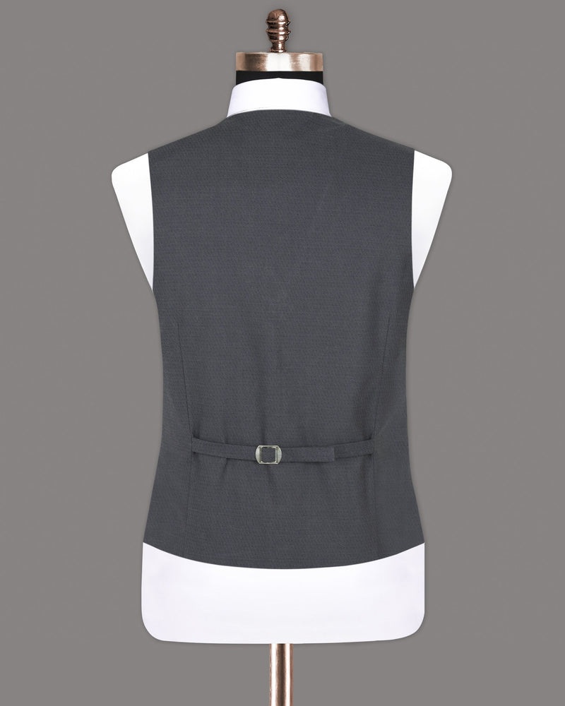 Outer Space Blue Wool Rich Waistcoat