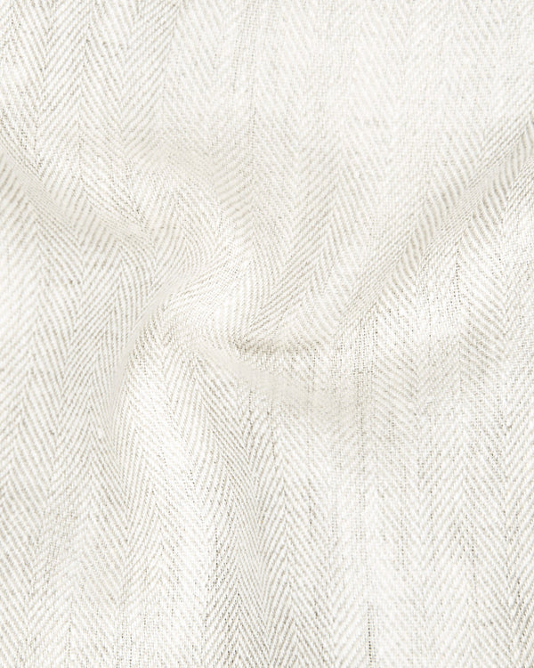 Merino Cream Herringbone Luxurious Linen Waistcoat