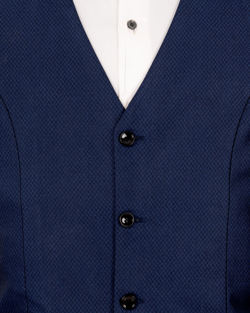 Port Gore Blue Subtle Textured Woolrich Waistcoat