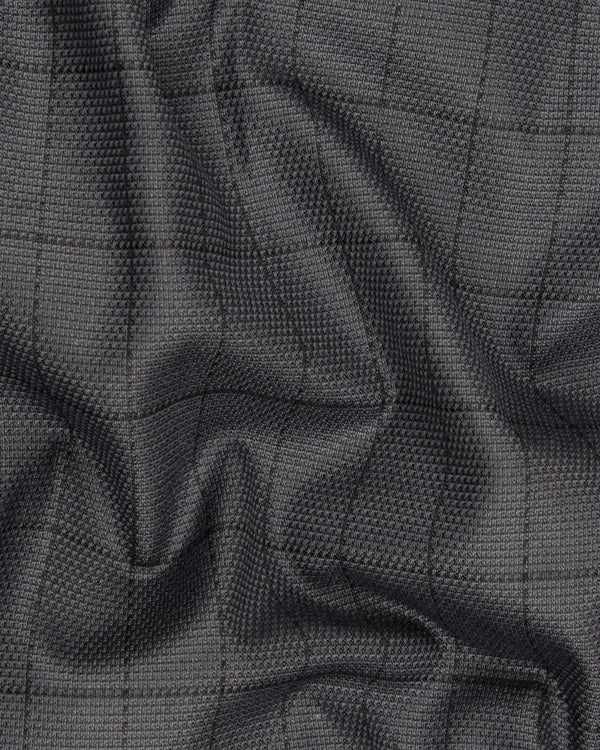 Fuscous Gray Windowpane Wool Rich Waistcoat