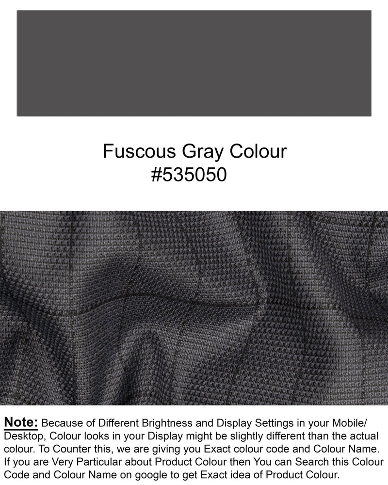 Fuscous Gray Windowpane Wool Rich Waistcoat