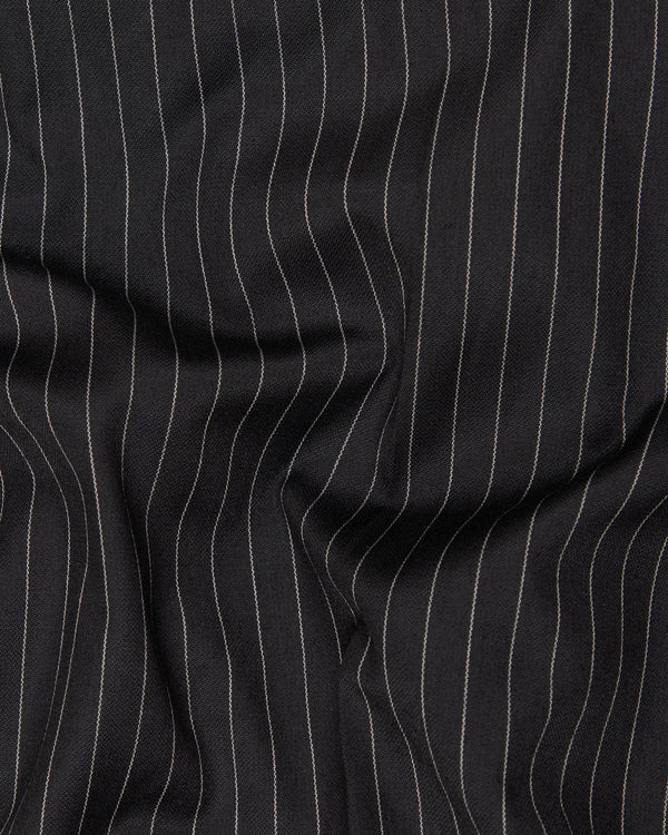 Piano Black Striped Woolrich Waistcoat