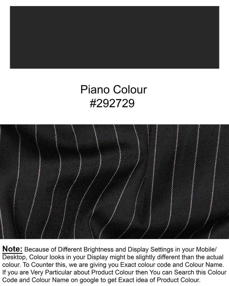 Piano Black Striped Woolrich Waistcoat