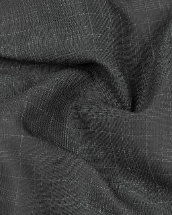 Tuatara Grey Windowpane Wool Rich Waistcoat