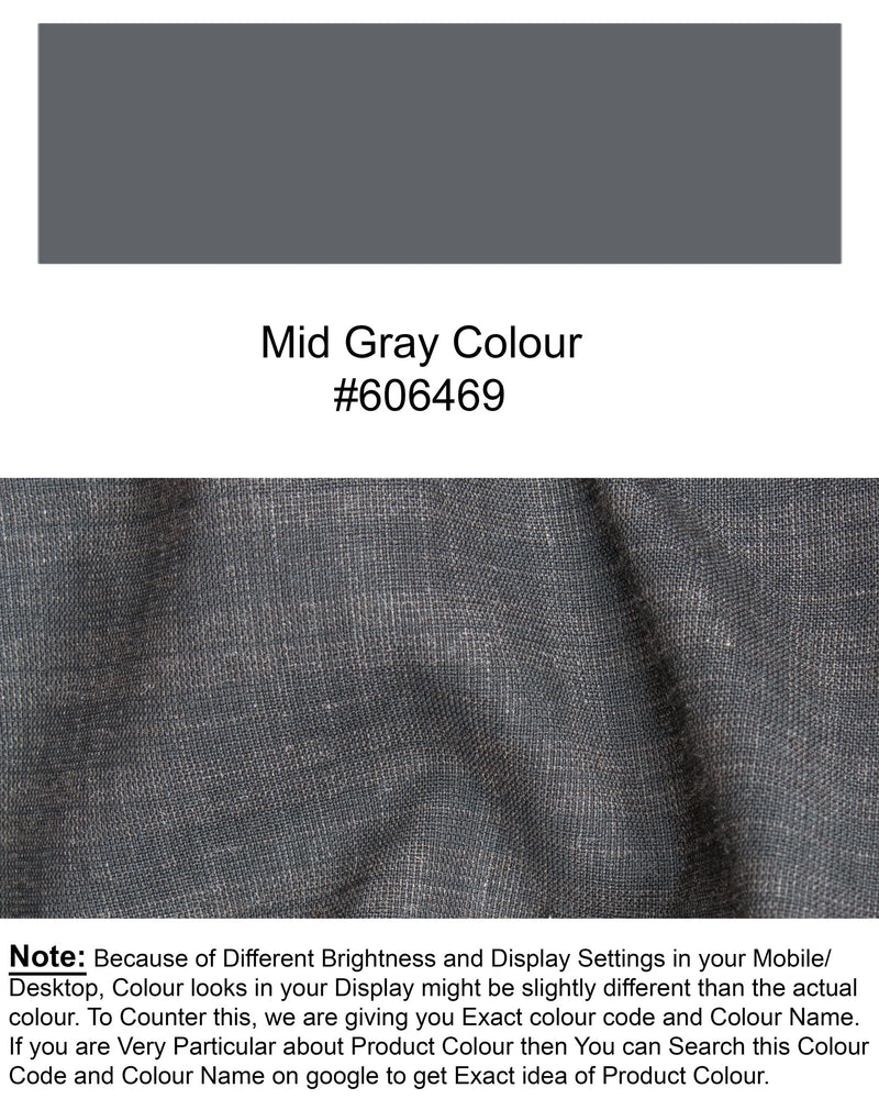 Mid Gray Wool Rich  Waistcoat